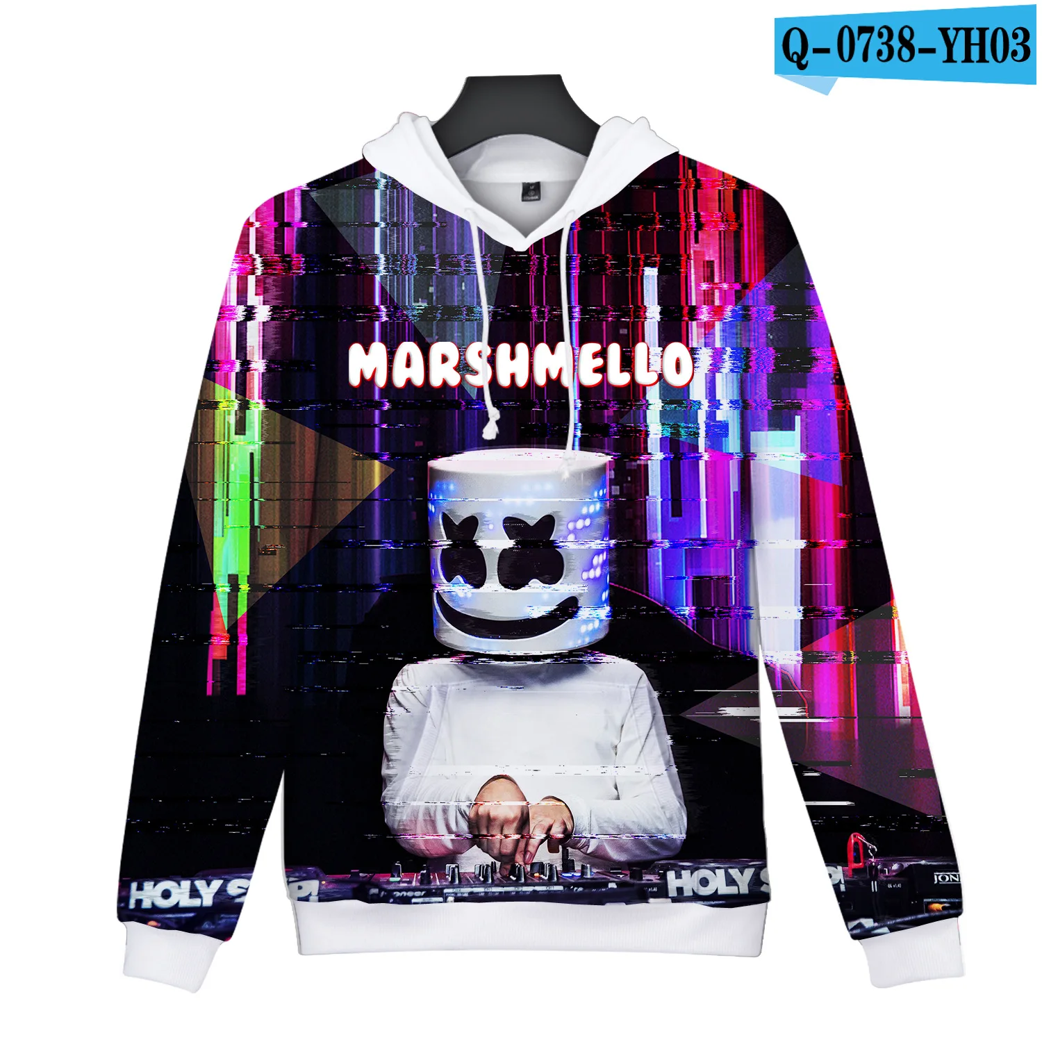 Горячая Sales-3D полноцветная Толстовка Marshmello хлопок конфеты цифровой печати Толстовка Осенняя одежда