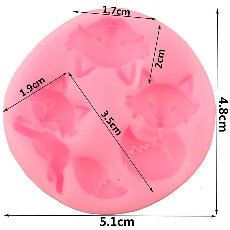 Милый Лисий голова силиконовые формы животные помадка для кекса форма для украшения торта инструменты форма для конфет форма для шоколада формы для мастики