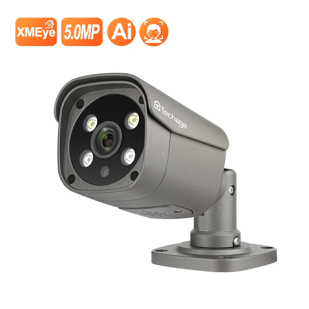 Áudio em Dois Câmera de Vídeo de Detecção Impermeável ao ar 12v para a Opção Techage Câmera Poe Sentidos Onvif ai Humana Livre 48v H.265 5mp ip