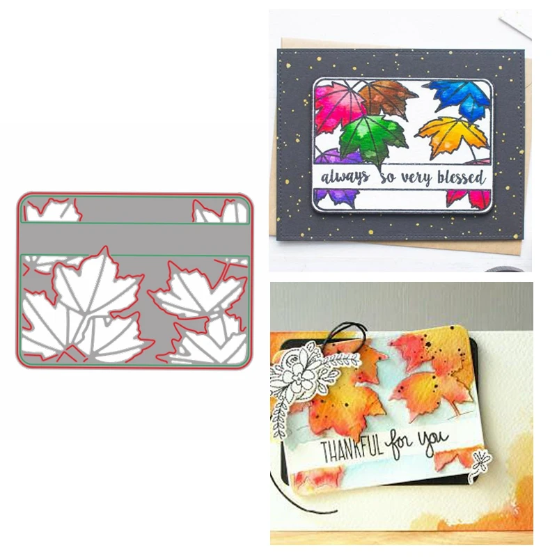 

Maple Leaf Square Frame Shape Metal Cutting Dies Stencil For DIY Scrapbooking Making Album Embossing Template 2019 Hot Sell