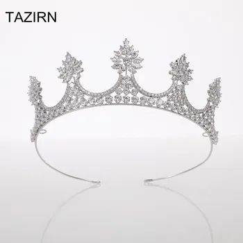 

Classic Crystal Tiaras and Crowns Bridal Hair Accessories Cubic Zirconia Hair Jewelry Ornament Zircon Wedding Party Headpiece