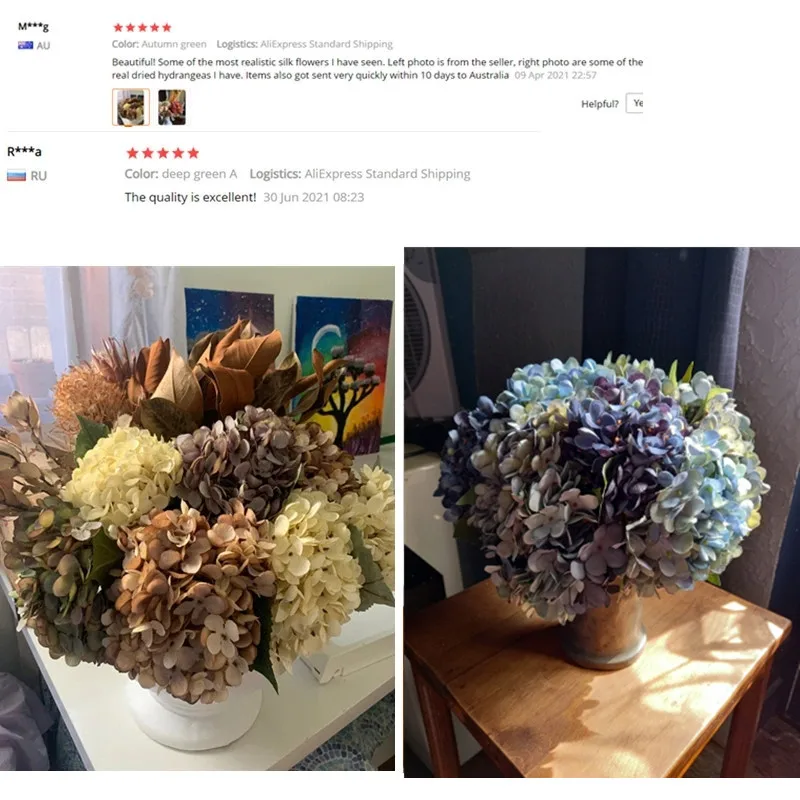 Elegant Retro Autumn Hydrangea Bouquet for Home and Event Decoration