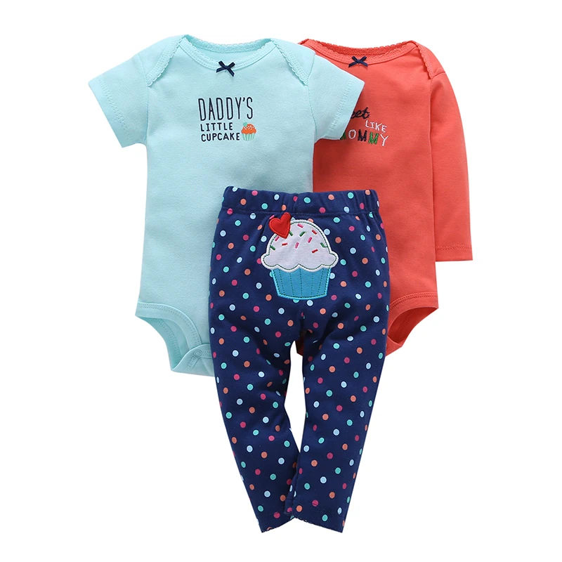 CYSINCOS/боди с круглым вырезом+ штаны Одежда для новорожденных мальчиков и девочек комплект одежды с длинными рукавами и рисунком костюм унисекс для новорожденных хлопковый комплект
