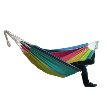 

Yard Striped Hammock Portable Outdoor Travel Camping Picnic Swing Chair Camping Hanging Bed Canvas Swing Hanging Chair Hammock