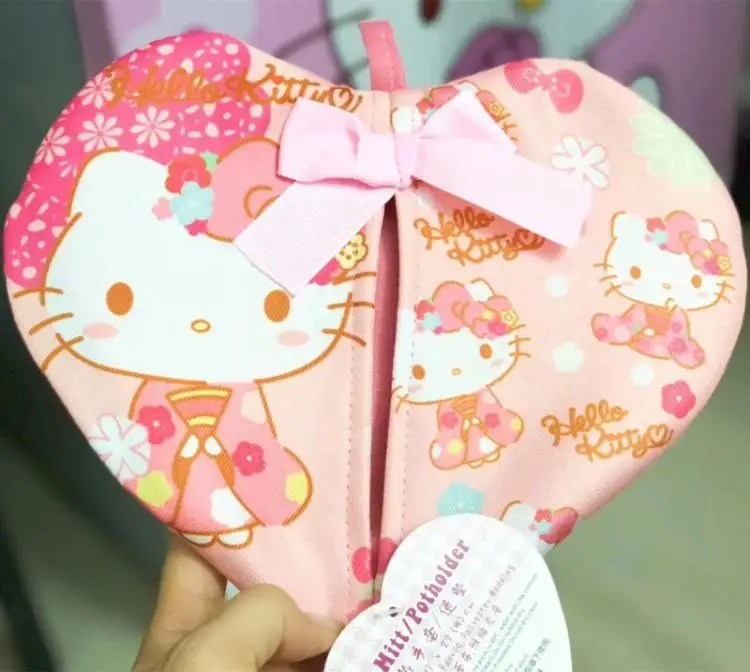 Термостойкие Утепленные перчатки hello kitty, прихватки для духовки, кухонные перчатки для микроволновой печи, кухонные перчатки hello kitty