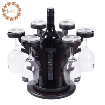

Ready Source of Money Wooden Wine Cup Holder Hanging Stemware Rack Bar Hanging Upside Down Creative Ornaments Wine Racks