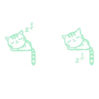 

Sticker Switch, Cute Creative Kitten Luminous Noctilucent Glow Wall Switch Sticker (A)