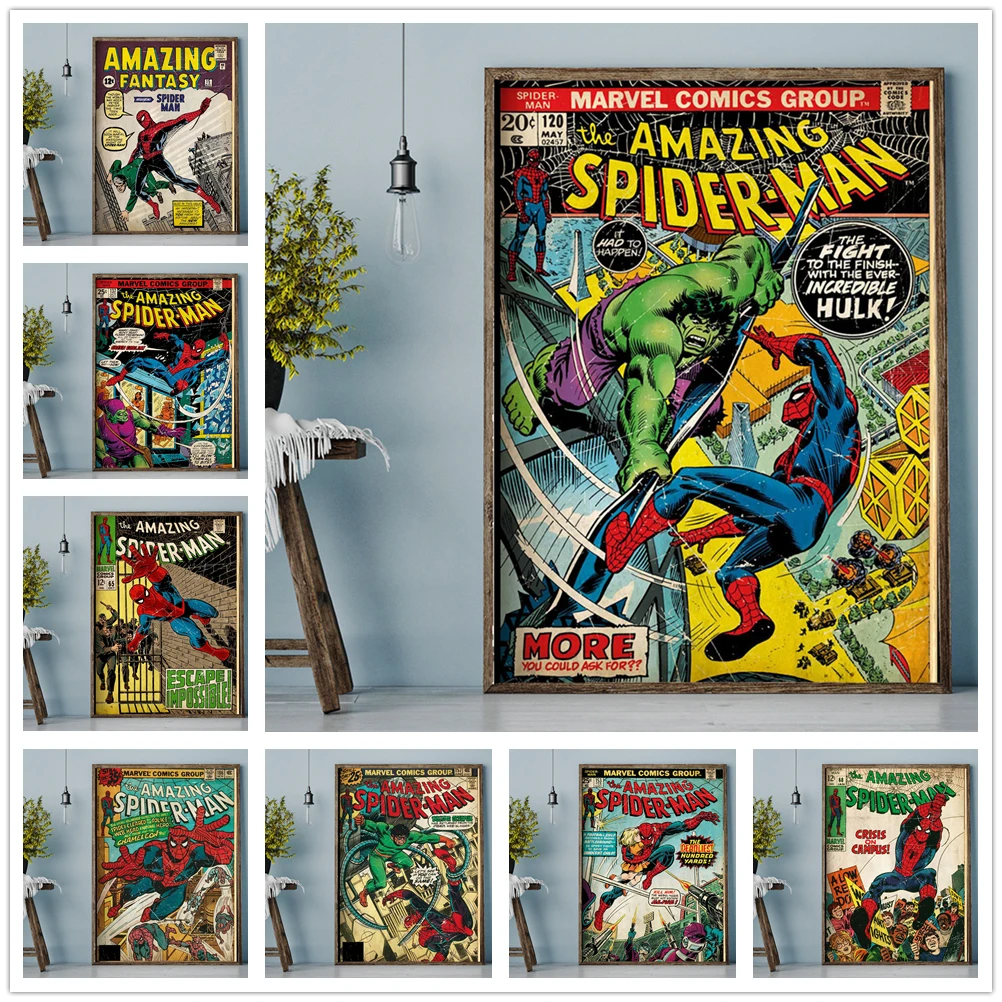 Постер с супергероями комиксов Marvel Человек-паук картина персонажами Картина на