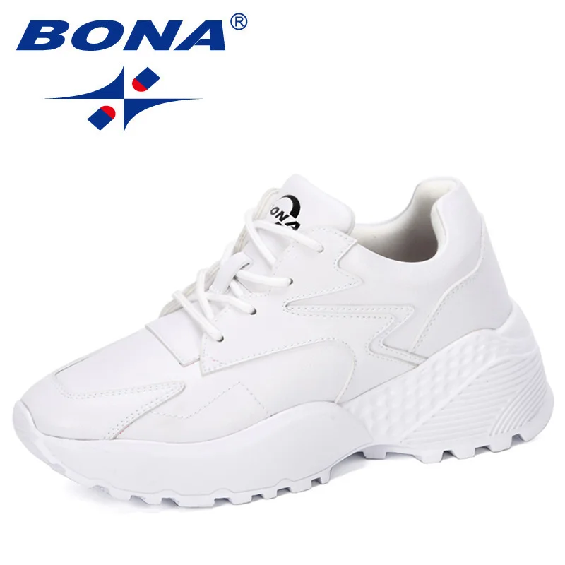 White BONA/Новинка года; дизайнерская повседневная обувь; женская уличная обувь на платформе; женские кроссовки; женская обувь инструкторов; Femme; удобная модная обувь - Color: White