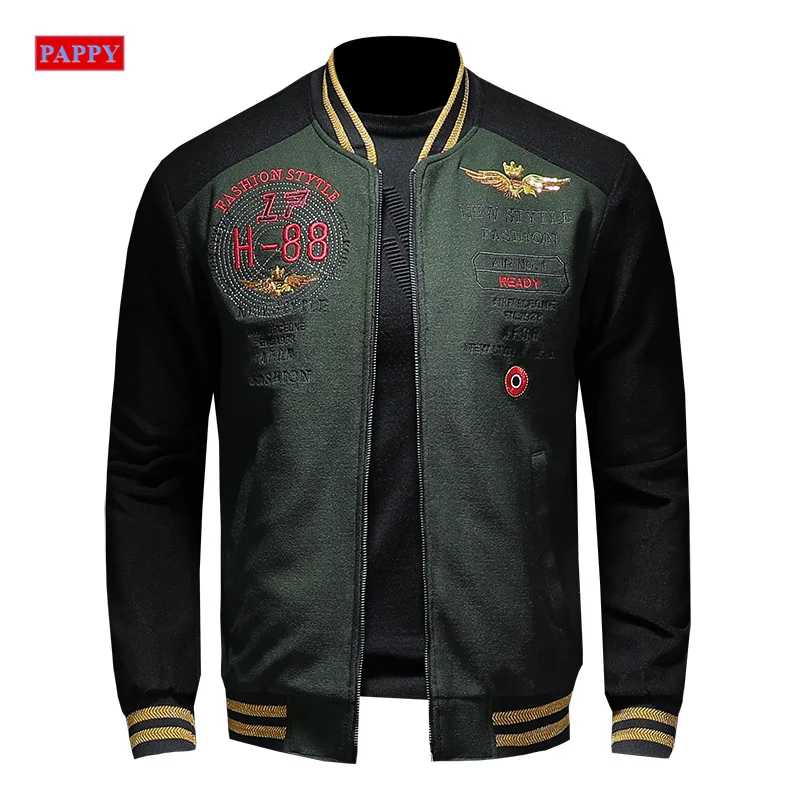 

2020 new men jacket badge embroidery jacket men Baseball collar coat