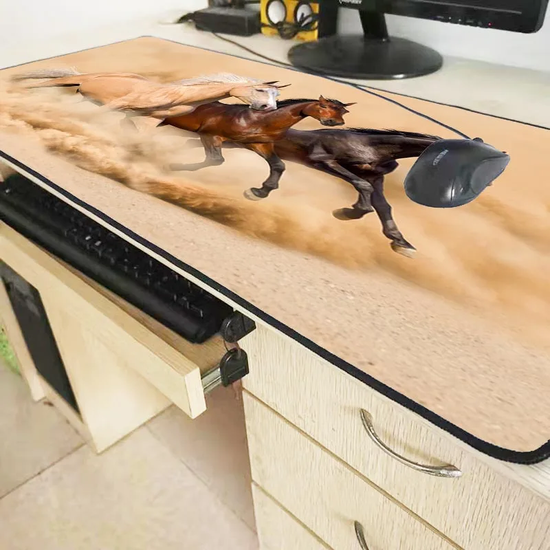 XGZ Animal Horse Large Size Gaming Waterproof Mouse Pad PC Computer Gamer Mousepad Desk Mat Locking