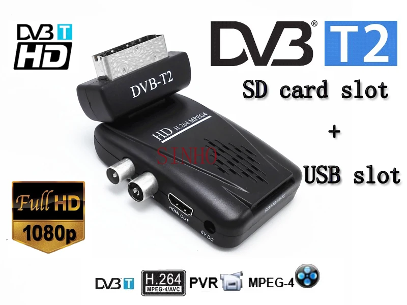 Цифровой ТВ тюнер HD Scart Dvb T2 декодер для телевизора порты Sup выход HDMI/Scart 1080P Usb порт