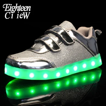 

Size 25-37 Kids Sneakers USB Charging Kids Led Luminous Shoes with Light Simulation Sole Led Sneakers Kids Light Up Shoes