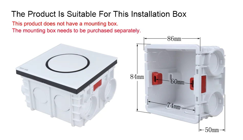 Welaik-interruptor de parede, padrão gb, cristal, painel