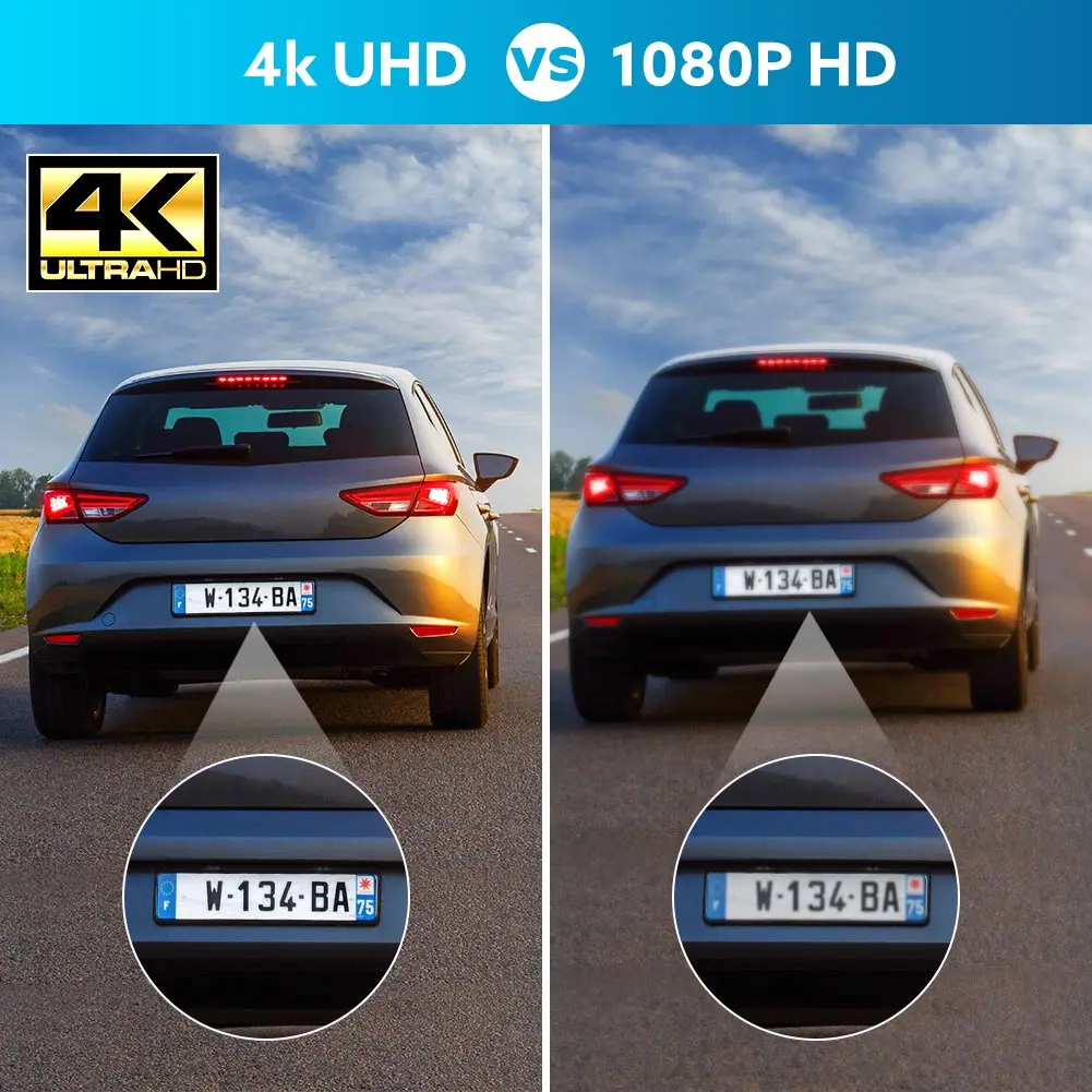 Автомобильный видеорегистратор Blueskysea W4K 4K 1080P с двумя камерами