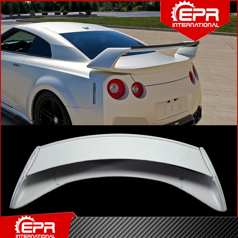 

For R35 GTR Aumse Style Rear Spoiler Trim R35 Fiberglass AM Trunk Wing Boot Lid Racing Body Kit For R35 GT-R