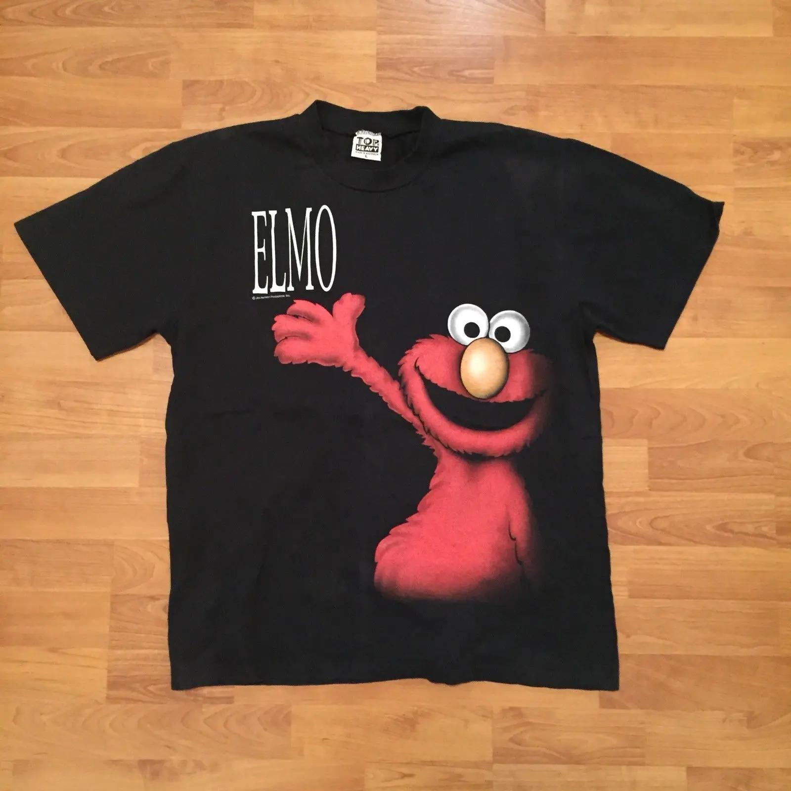 Elmo Sesame Street Jim Henson Vintage 90's T-Shirt Tee Black Mens Large Cartoon t shirt men Unisex New Fashion tshirt |