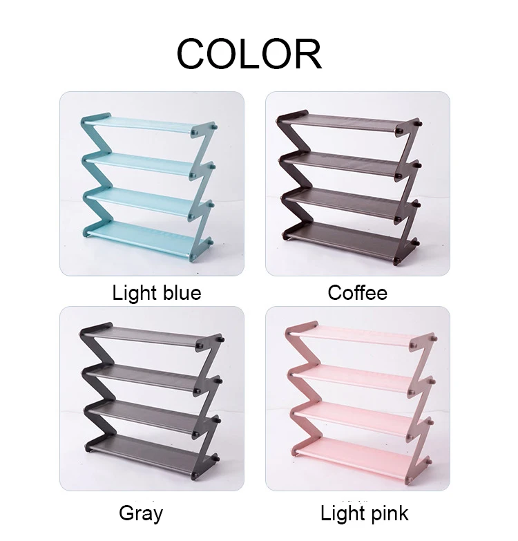 shoe rack Shelf shoe organizer shoe stand Simple stainless steel assembled Z-type non-woven fabric entrance multi-layer