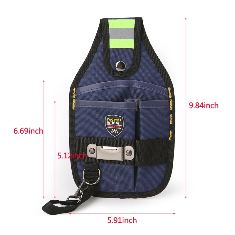 3-Pocket Professional Electrician Tool Bag Tape Buckle Work Belt Pouch