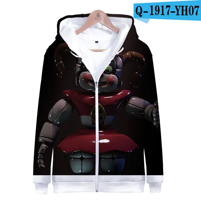 Лидер продаж, детские толстовки с капюшоном Five Nights At Freddys FNAF, толстовка с капюшоном на молнии для детей, осенняя модная дизайнерская одежда для мальчиков - Цвет: 3D