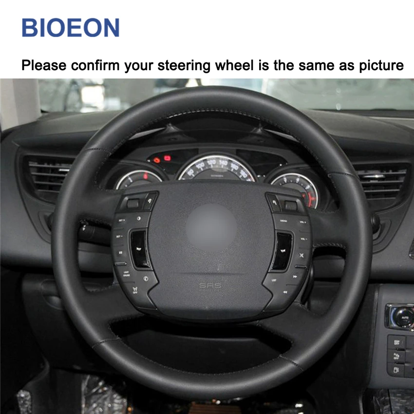 Черная искусственная кожа рулевого колеса автомобиля крышки для Citroen C5 2008 2009 2010 2011 2012 2013