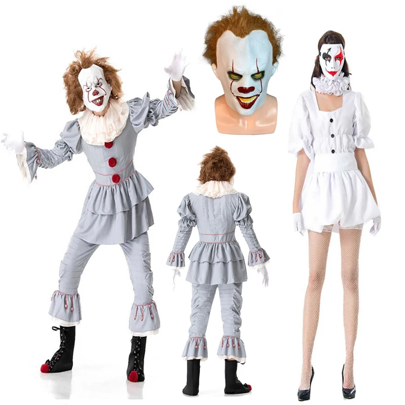 

Clown Costume, Cosplay Costume, Adult Costume, Men, Women, Halloween Party Costume, Clown Costume Outfit And Mask