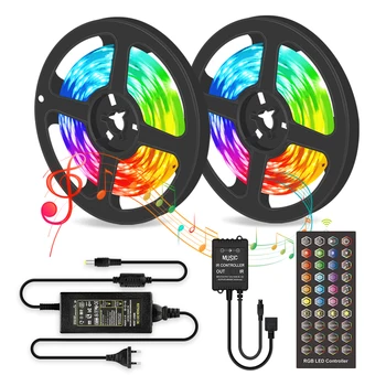 

Music LED Strip Lights 20M RGB 5050 SMD Flexible Ribbon RGB LED Light 5M 10M 15M Kit DC 12V Tape Diode Sound Sensor Control