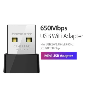 

Mini USB Wifi Adapter Computer Laptop USB Interface Network Card 2.4G 5G 650Mbps Wifi Dongle