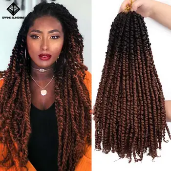 

18inch Ombre Pre Twisted Passion Twist Crochet Hair Pre-looped Fluffy Crochet Braid Hair Ombre Synthetic Braiding Hair 11strands