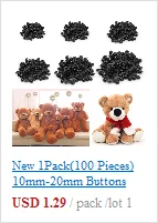 100 шт 6-12 мм черные безопасные пластиковые глаза для плюшевого мишки куклы животных кукольные ремесла