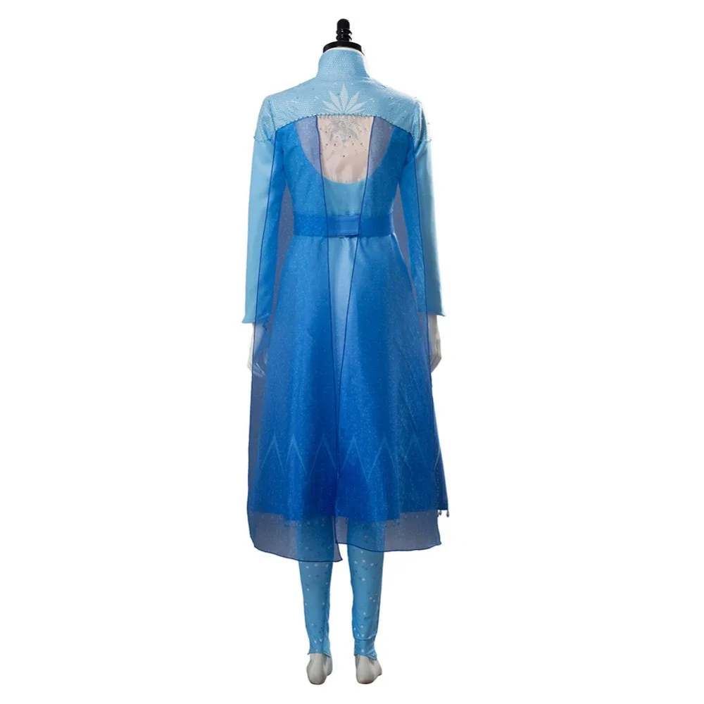 Ледяная Снежная королева, платье принцессы Эльзы, Женский костюм для косплея, карнавальный костюм для девочек с синими бриллиантами на Хэллоуин