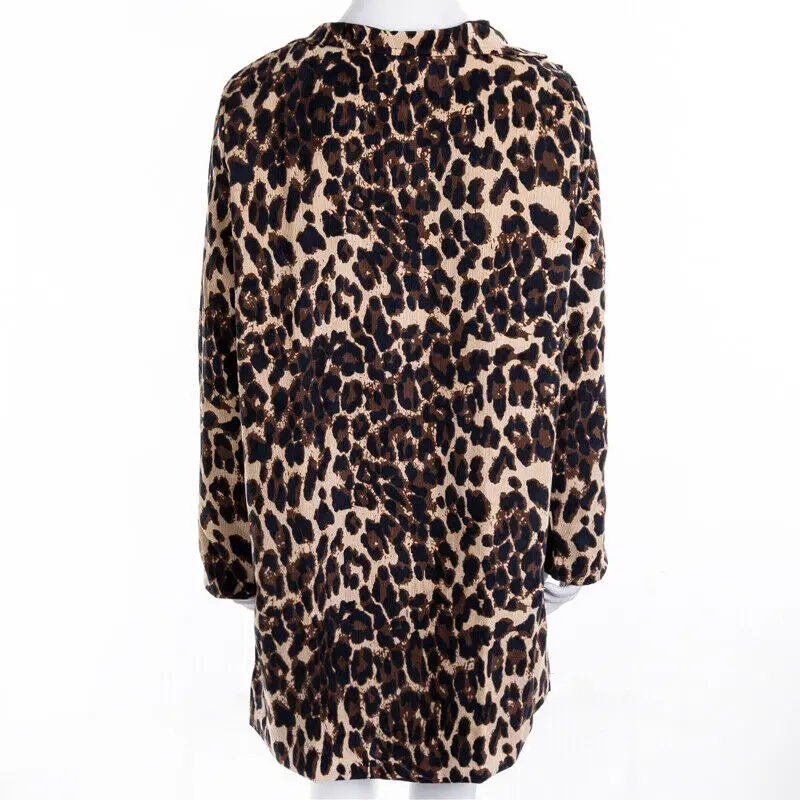 awesome  Hirigin Hot Women Wild Leopard Jacket Autumn Open Stitch Coats Top Casual Cardigan Fashion Long Sle