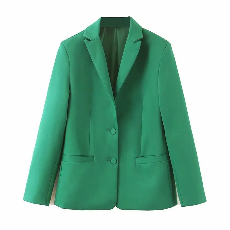 Autumn Europe And America Fashion WOMEN'S Dress Trend of the Wind Single Breasted Green Suit Jacket 7-3-2208