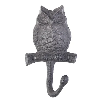 

Dog Owl Antique Coat Cast Iron Wall Hanger Animal Bathroom Storage Home Hat Hooks Cabinet Door Towel