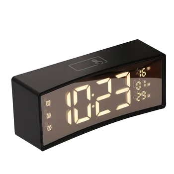 

Arc Screen Led Digital Desktop Electronic Snooze 3D Decorative Suspension Show Gift Touch Control Alarm Clock Bedside