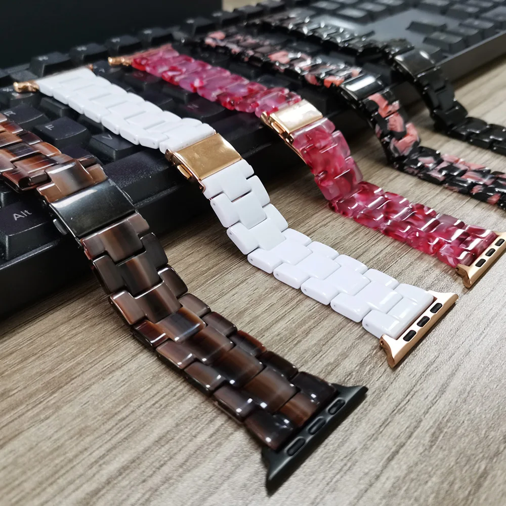 Ремешок полимерный для Apple Watch Band Series 7 6 SE 5 4 3 легкий тонкий браслет Iwatch 41 мм 45 40 44 38
