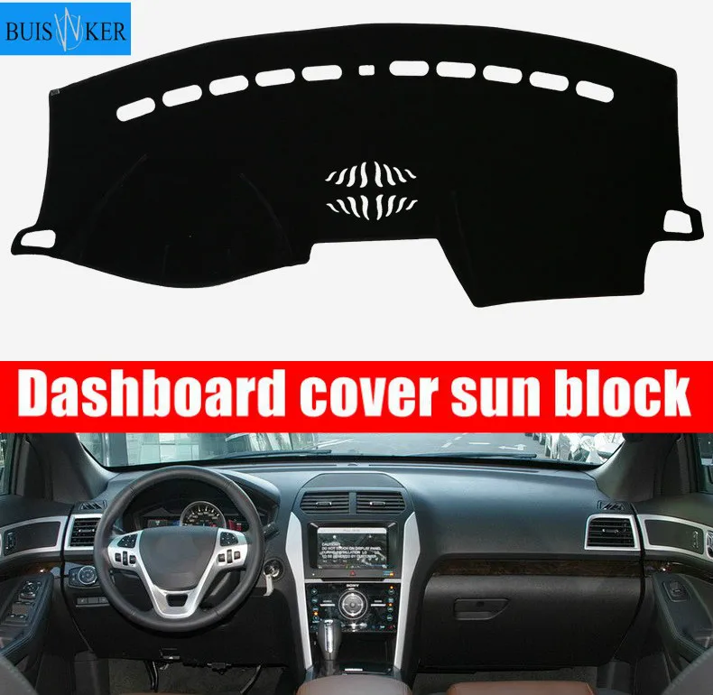 

For Ford Explorer 2011-2018 Dashboard Mat Cover Dashmat Pad Interior Sun Shade Instrument Carpet Anti-UV Car Styling Accessories