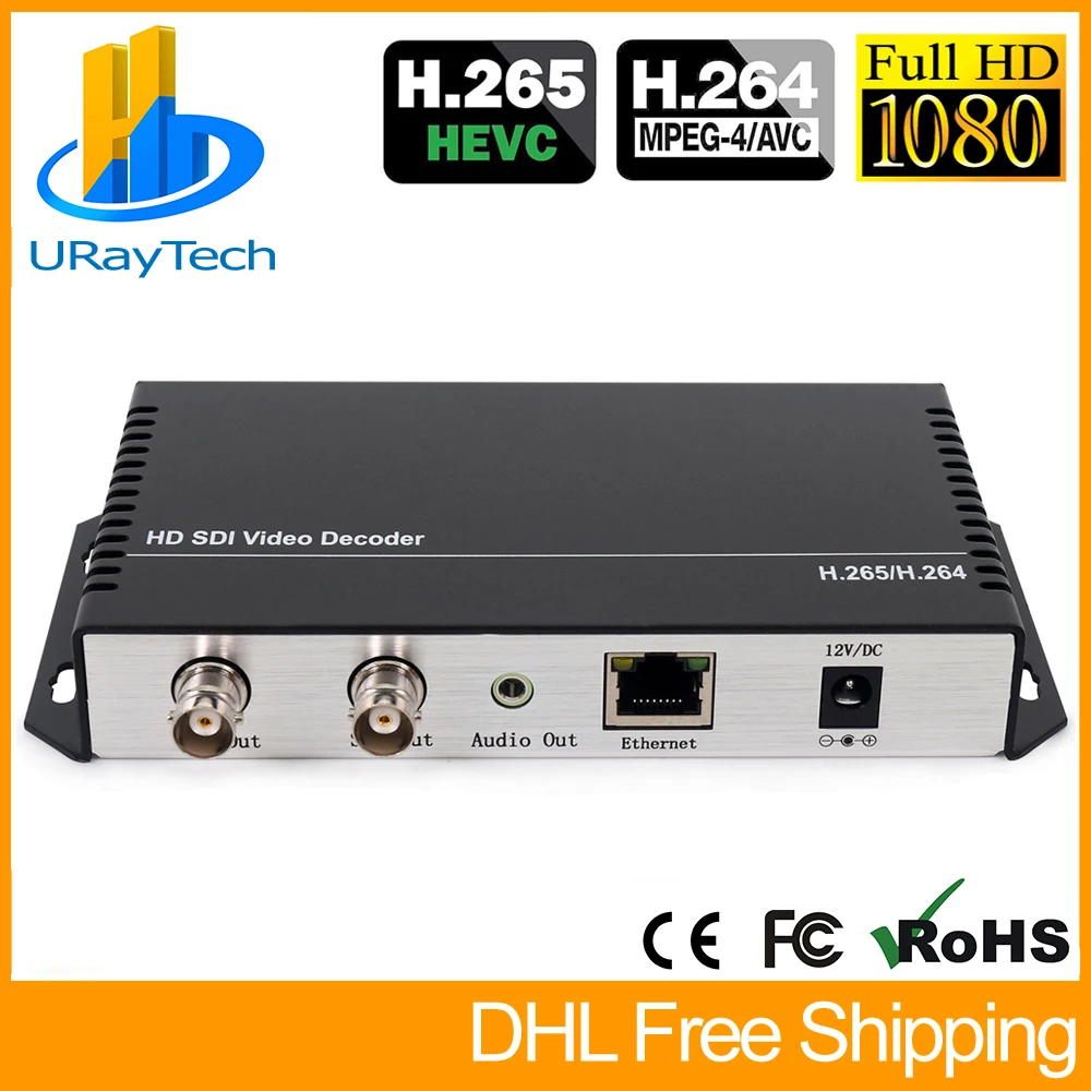  Hd 3G Sdi Decoder Ip Streaming per La HD-SDI 3G-SDI Video Audio Decoder H.265 H.264 Udp Rtmp Rtsp H