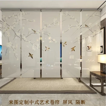 

Half shading Chinese wind curtain Linen material on hot sale