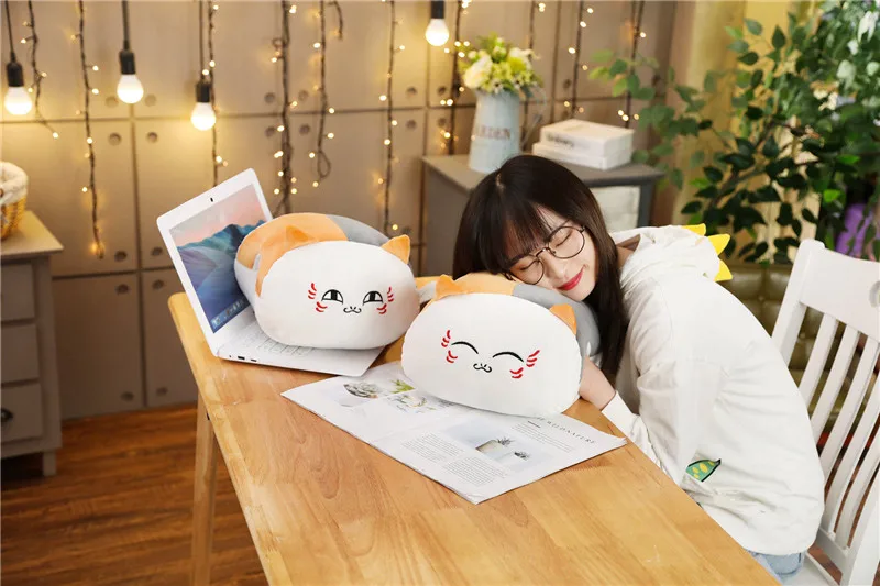30*25 см мягкие Kawaii Cat плюшевые игрушки с животными из мультфильмов для подушки куклы зимние теплые руки прекрасный чучела офис Nap Подушка для девочек подарок