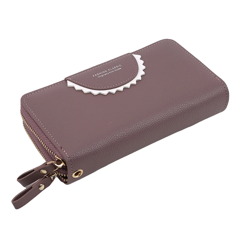 purple Женские кошельки на молнии, карман для телефона, кошелек, держатель для карт,, Модный Большой Вместительный женский длинный кошелек, женские кошельки - Цвет: purple