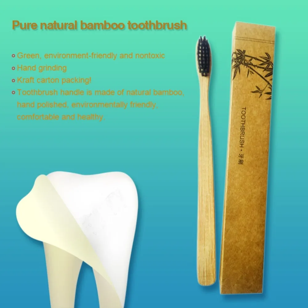 4 Pcs Antibacterial Wooden Toothbrush Portable Natural Bamboo Toothbrush Oral Hygiene Oral care