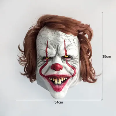 NICROLANDEE Стивен Кинг это маска Pennywise ужас клоун Джокер маска клоуна Хэллоуин косплей костюм реквизит - Цвет: A