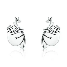 Посеребренные серьги для женщин милые ленивые серьги гвоздики девушки леди подарок ювелирные украшения