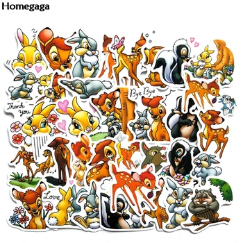 

Homegaga 34pcs/set Cartoon Deer Rabbit Non-repeating Waterproof Laptop Luggage Refrigerator Stickers Scrapbooking Decal D2666