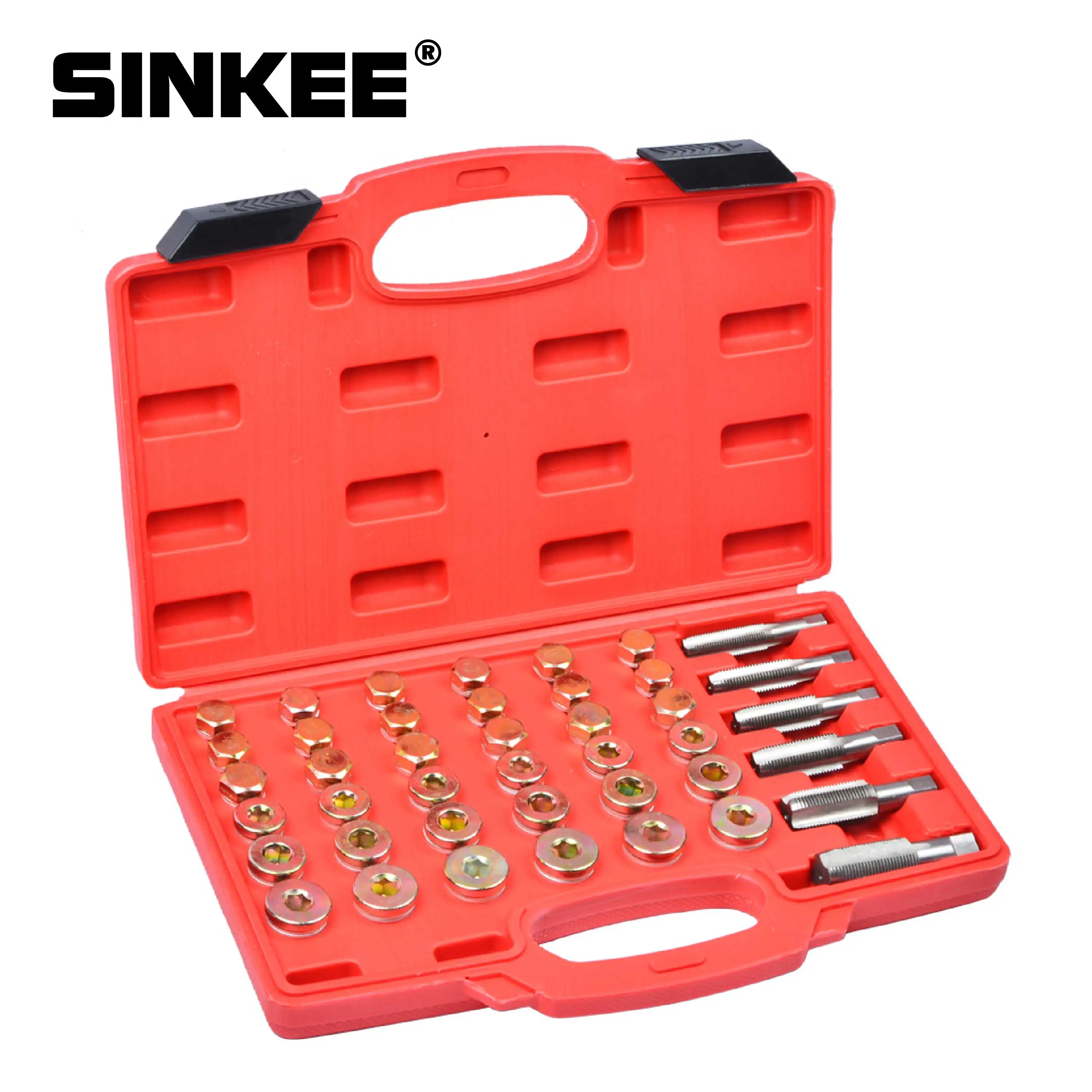 114pcs Oil Pan Drain Sump Plug Key Set Thread Repair Tool Kit Set Drain plug Tool