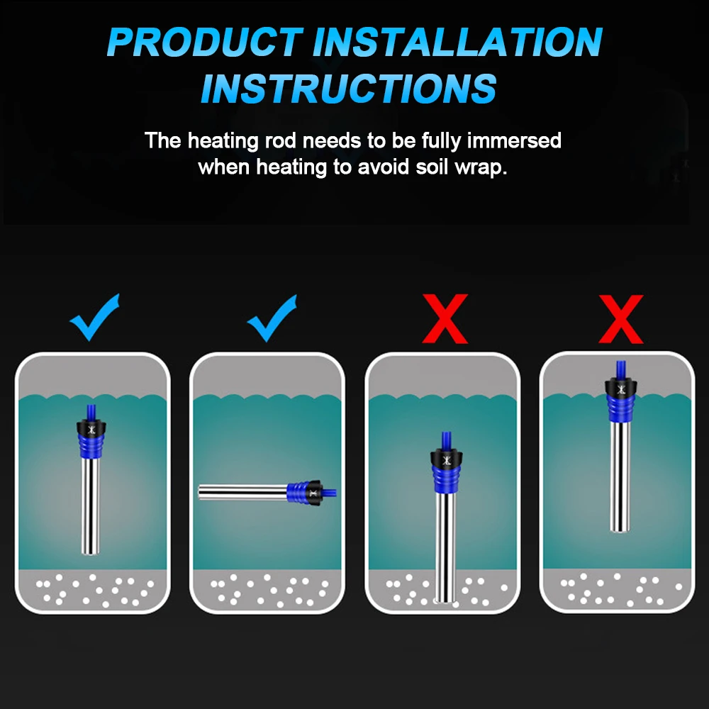 Adjustable Temperature 220V EU Plug Aquarium Heater - 50W/100W
