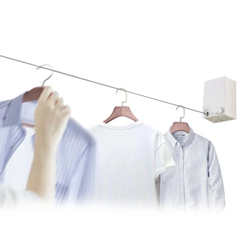 

2020 New 4.2m Retractable Clothesline Indoor and Outdoor Stainless Steel Clothline Invisible Cloth Hanging Rope