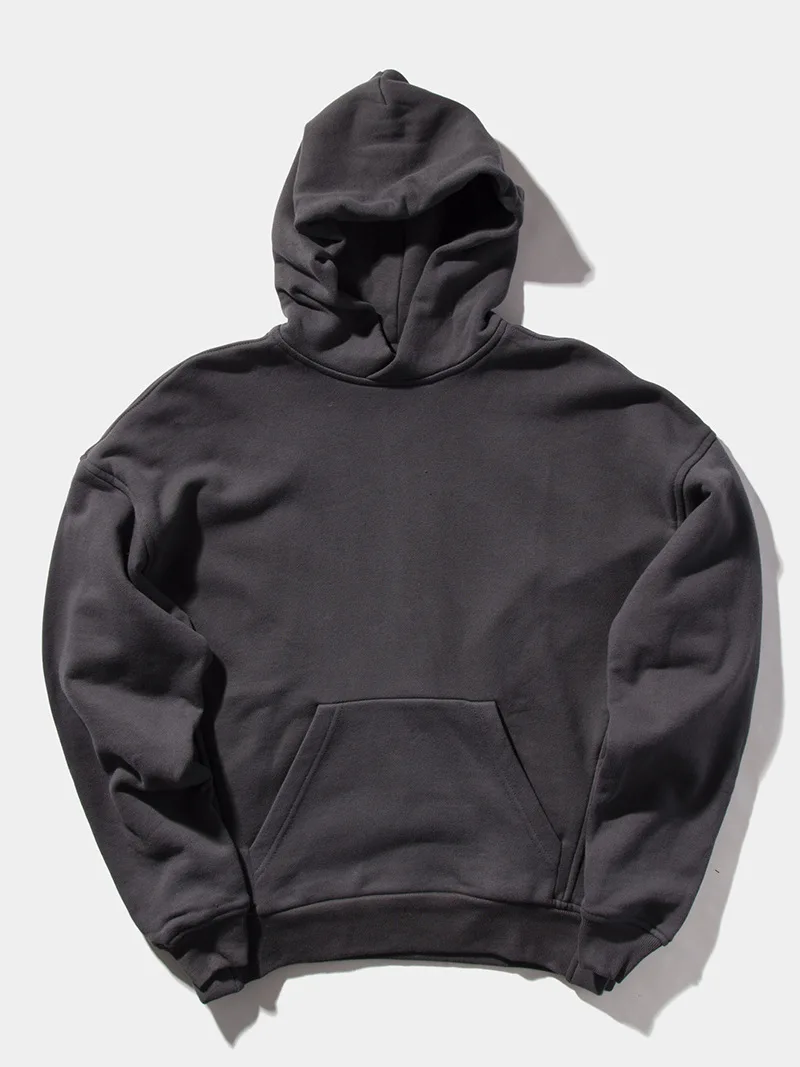 Важные брюки Fear of God Однотонные непрошитый край негабаритных пуловер Толстовка G-DRAGON Kanye