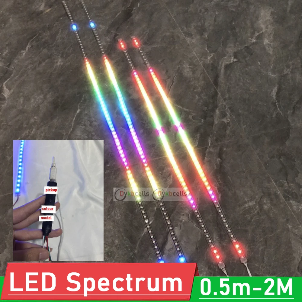 

0.5M-2M Audio Music rhythm light Level Indicator 120LED Colorful LED Spectrum Flexible Soft strip Sound Voice Control FOR 5V CAR